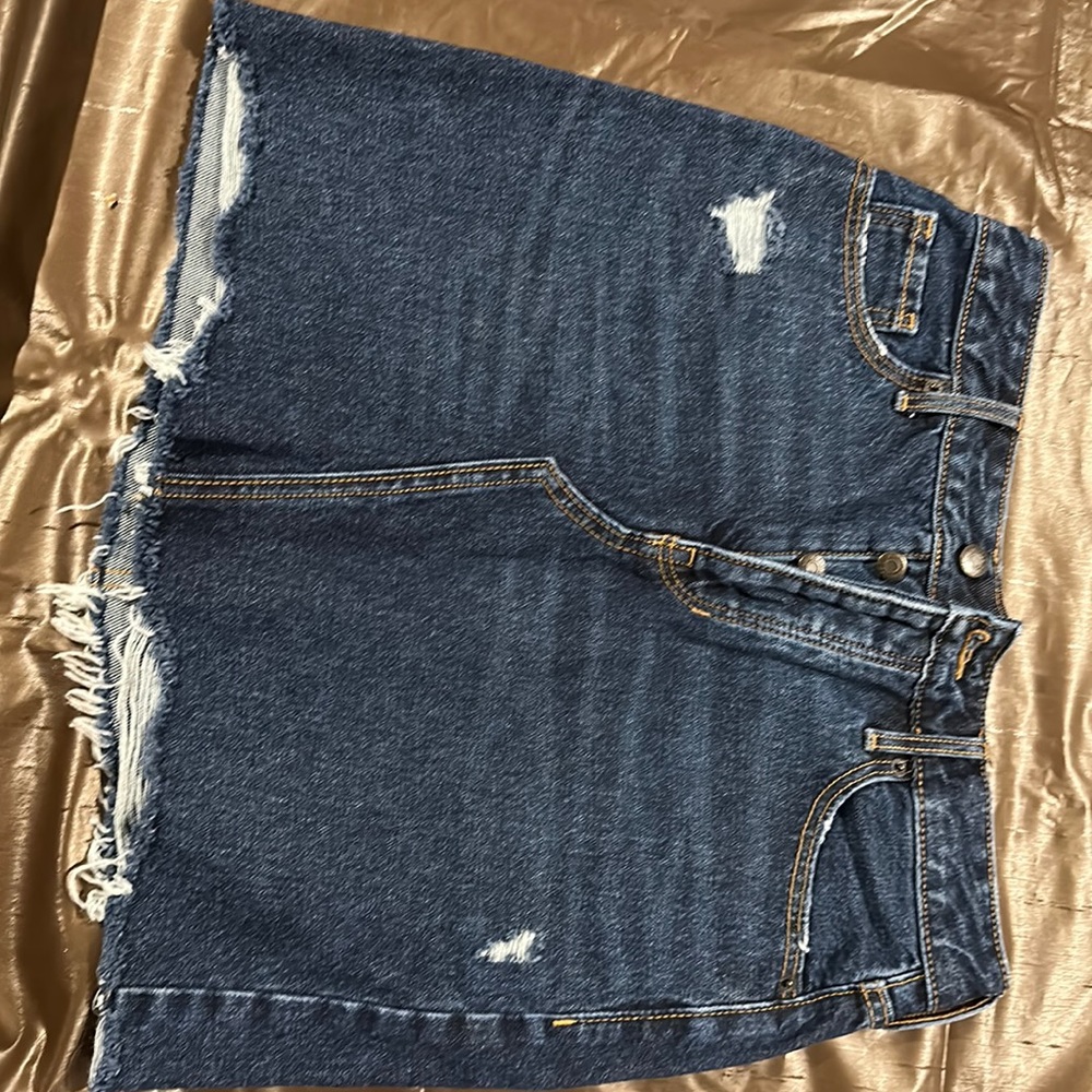 New, never worn, distressed mini skirt